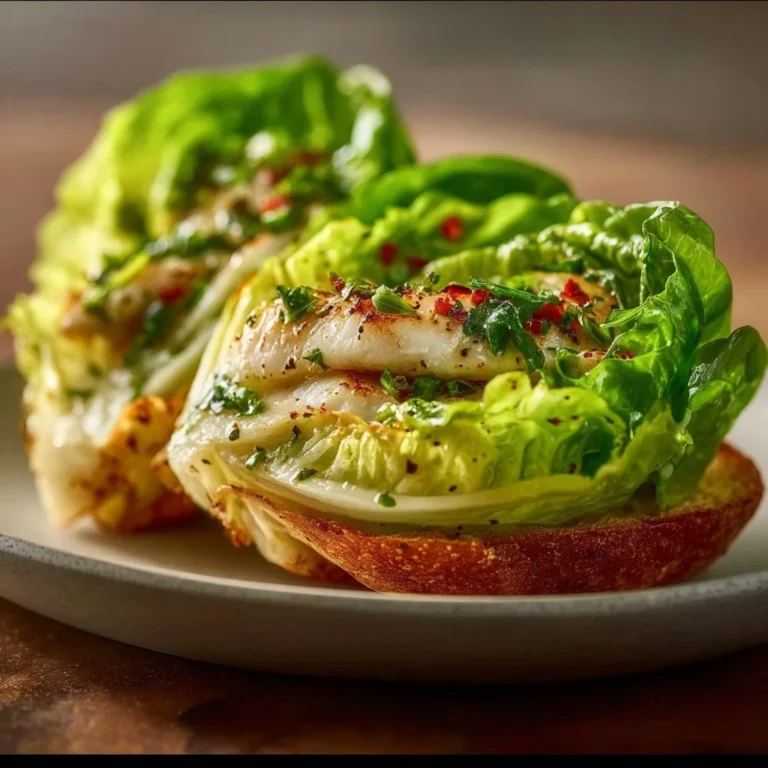Delicious garlic butter lettuce served in a bowl with fresh herbs.