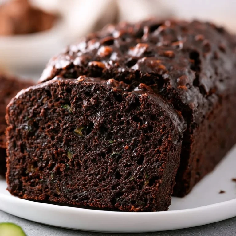 Gluten-free chocolate zucchini bread slice on a plate