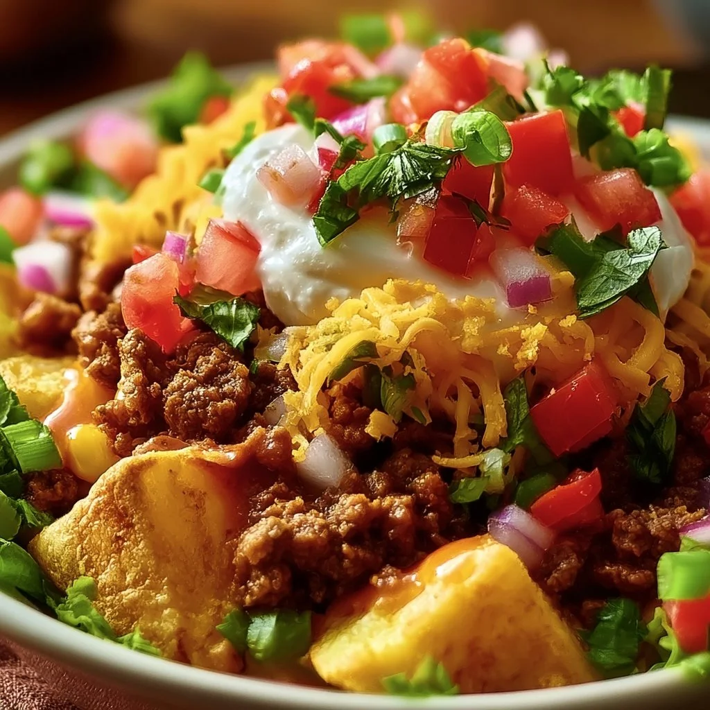 Ground Beef and Potato Taco Bowl