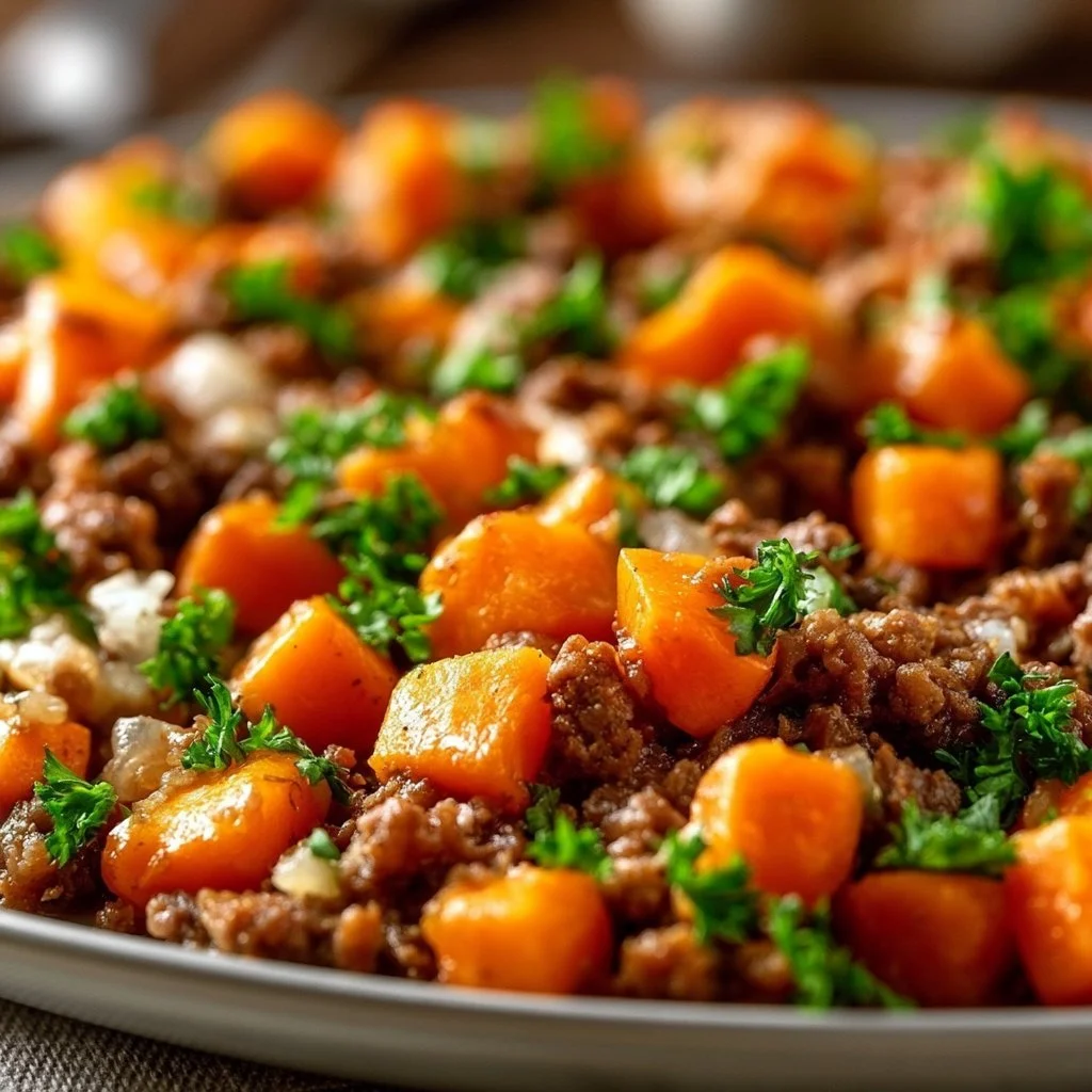 Ground Beef and Sweet Potato Skillet