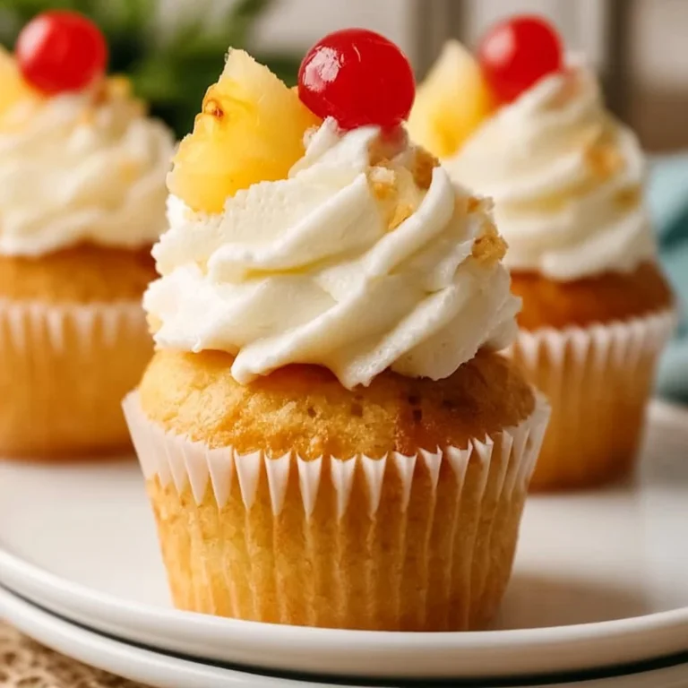 Delicious Hawaiian Cupcakes with tropical toppings and colorful decorations