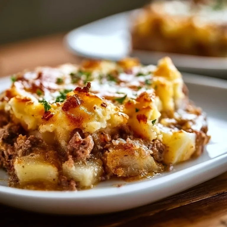 Delicious Hobo Casserole with ground beef, potatoes, and vegetables