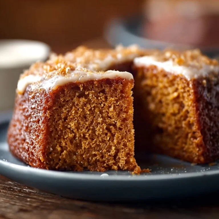 Irresistibly moist spice cake topped with cream cheese frosting and spices