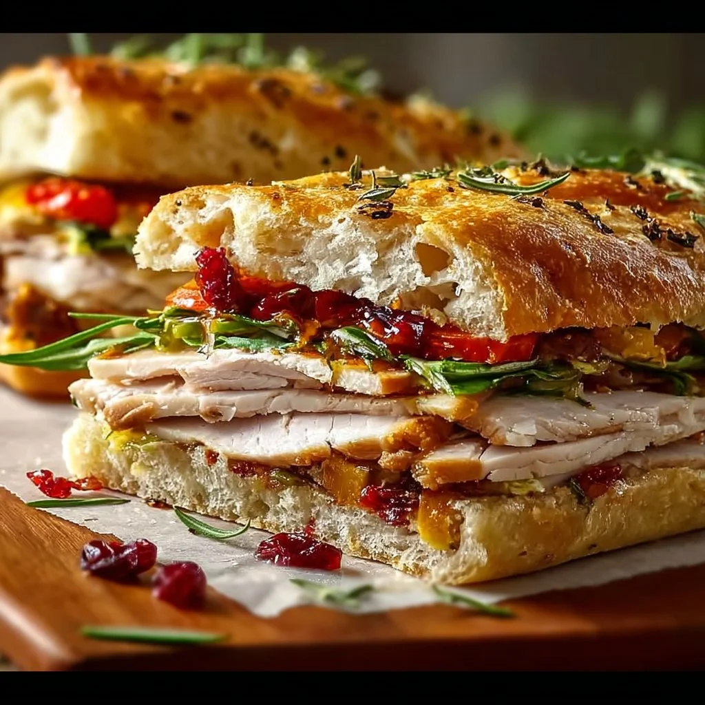 Italian Turkey Focaccia Sandwiches