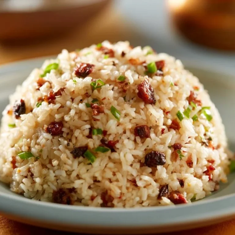 A plate of Jailhouse Rice, a comforting and budget meal with rice and vegetables.