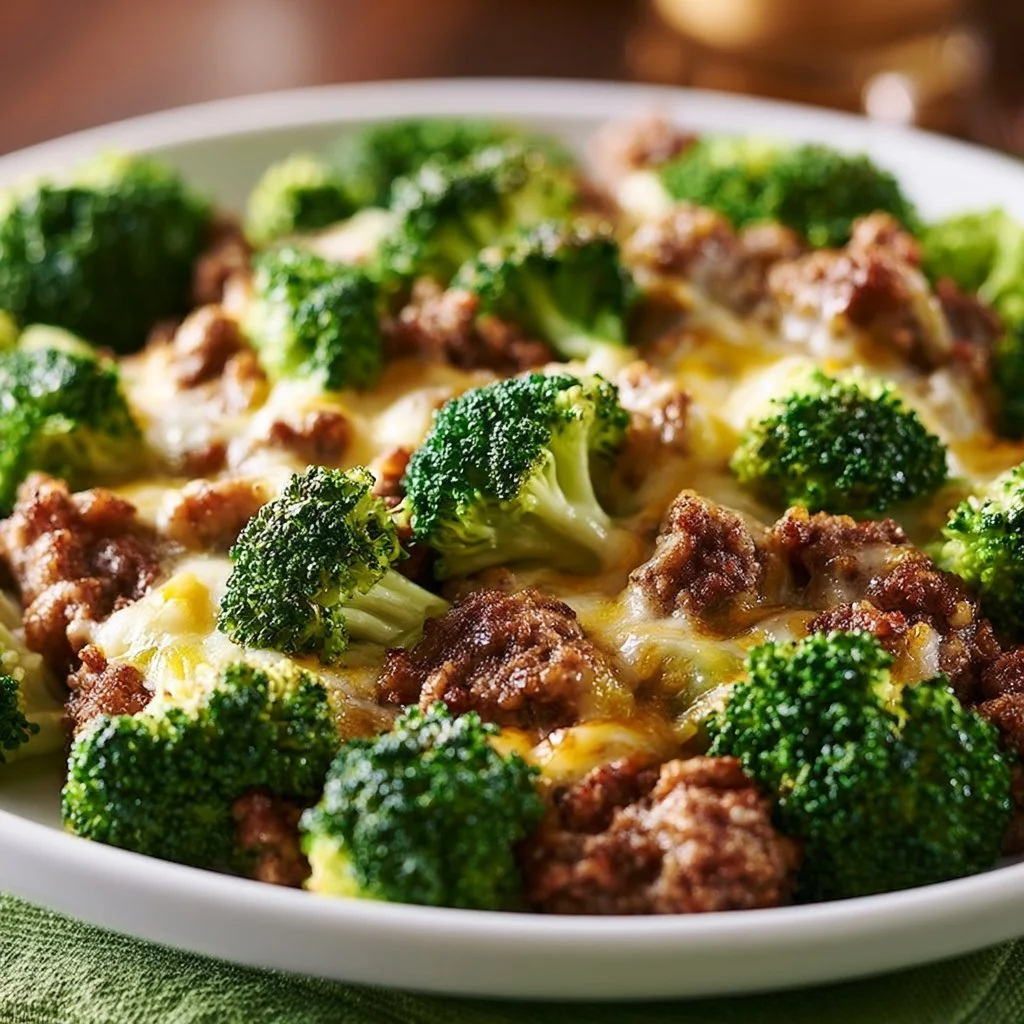 Keto Hamburger Broccoli Skillet