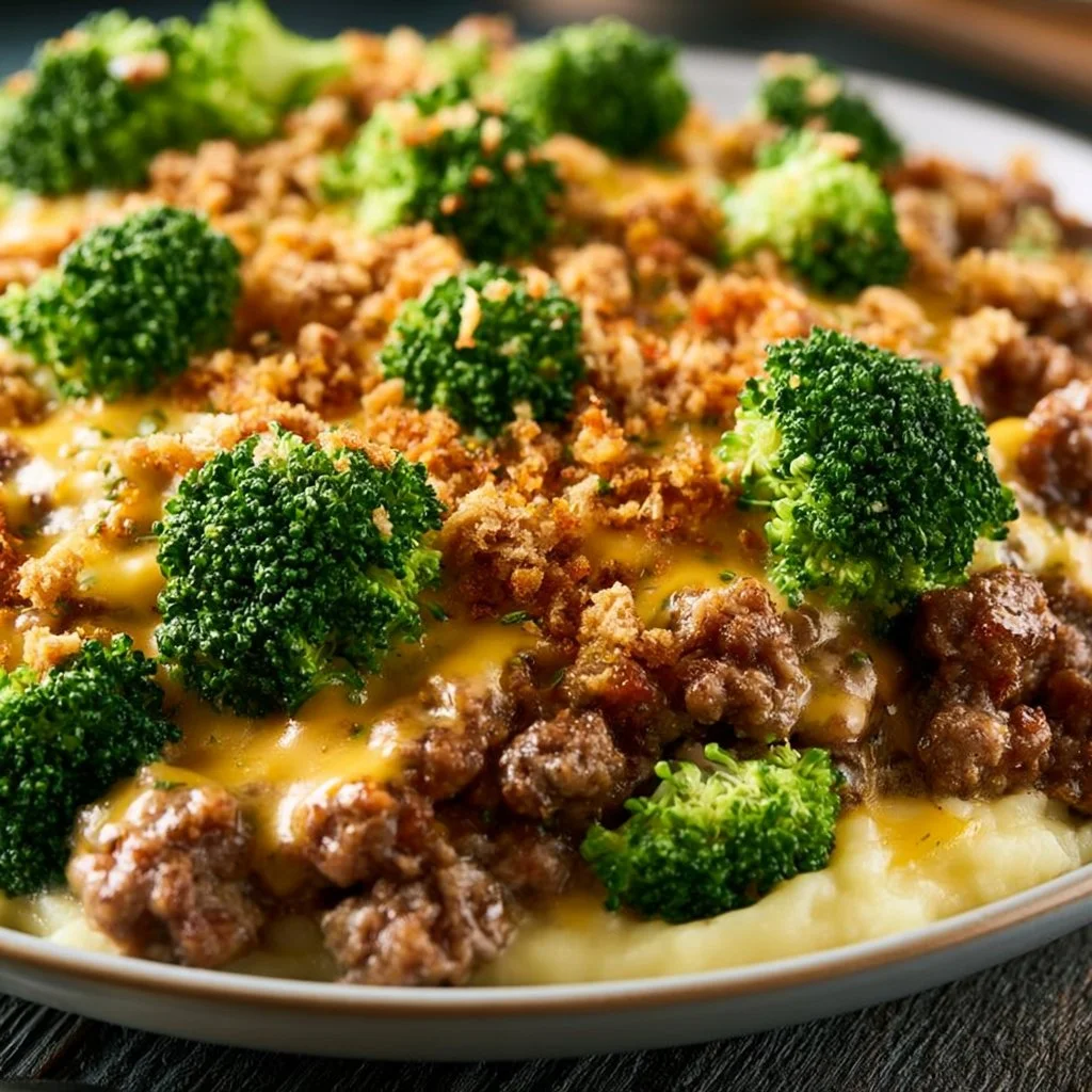 Keto Hamburger Broccoli Skillet