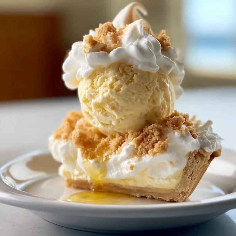 Creamy Lemon Meringue Pie Ice Cream in a bowl with meringue topping