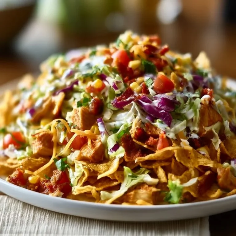 Delicious Loaded Chicken Frito Cowboy Cabbage served on a plate.