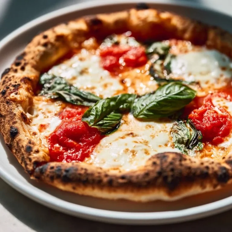 Delicious Margherita pizza topped with fresh mozzarella, basil, and tomatoes