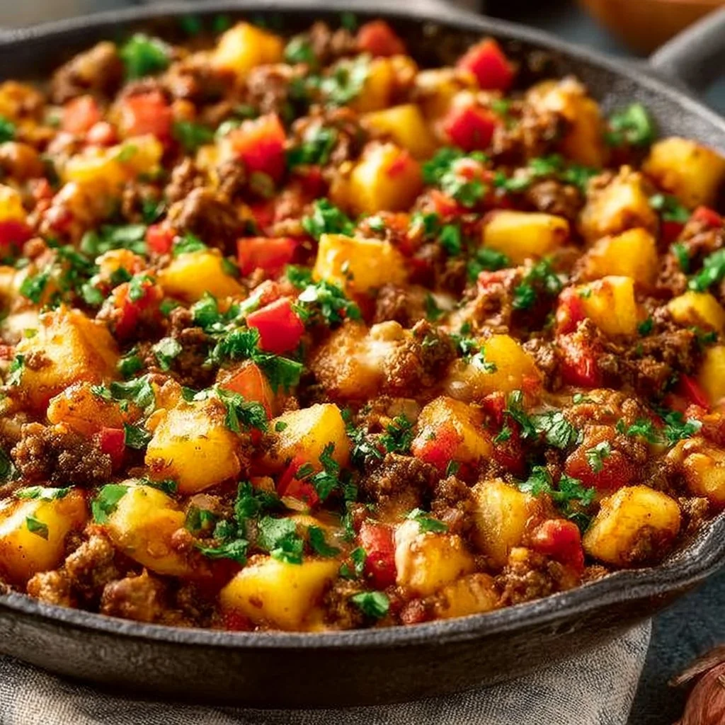 Mexican Ground Beef and Potato Skillet