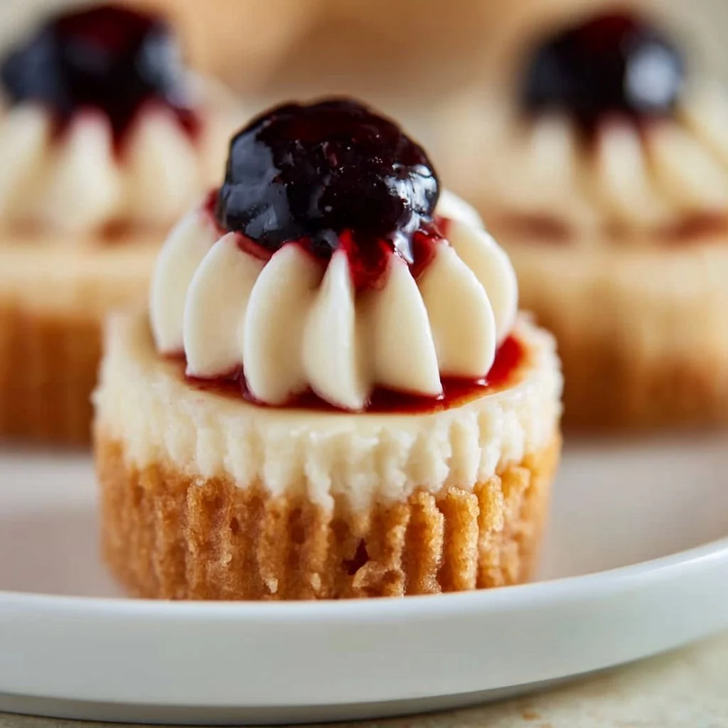 Delicious mini cheesecakes arranged beautifully on a platter