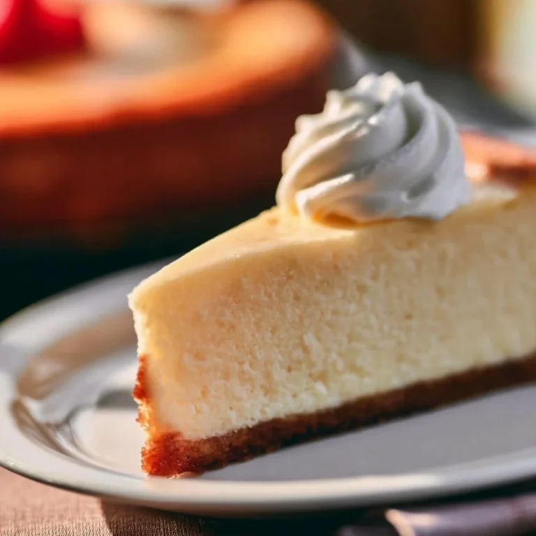 Delicious New York Style cheesecake slice on a plate with fresh berries