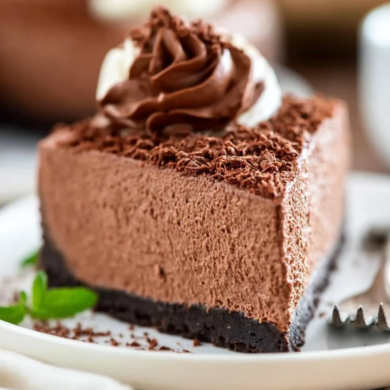 No bake chocolate cheesecake topped with chocolate ganache and berries