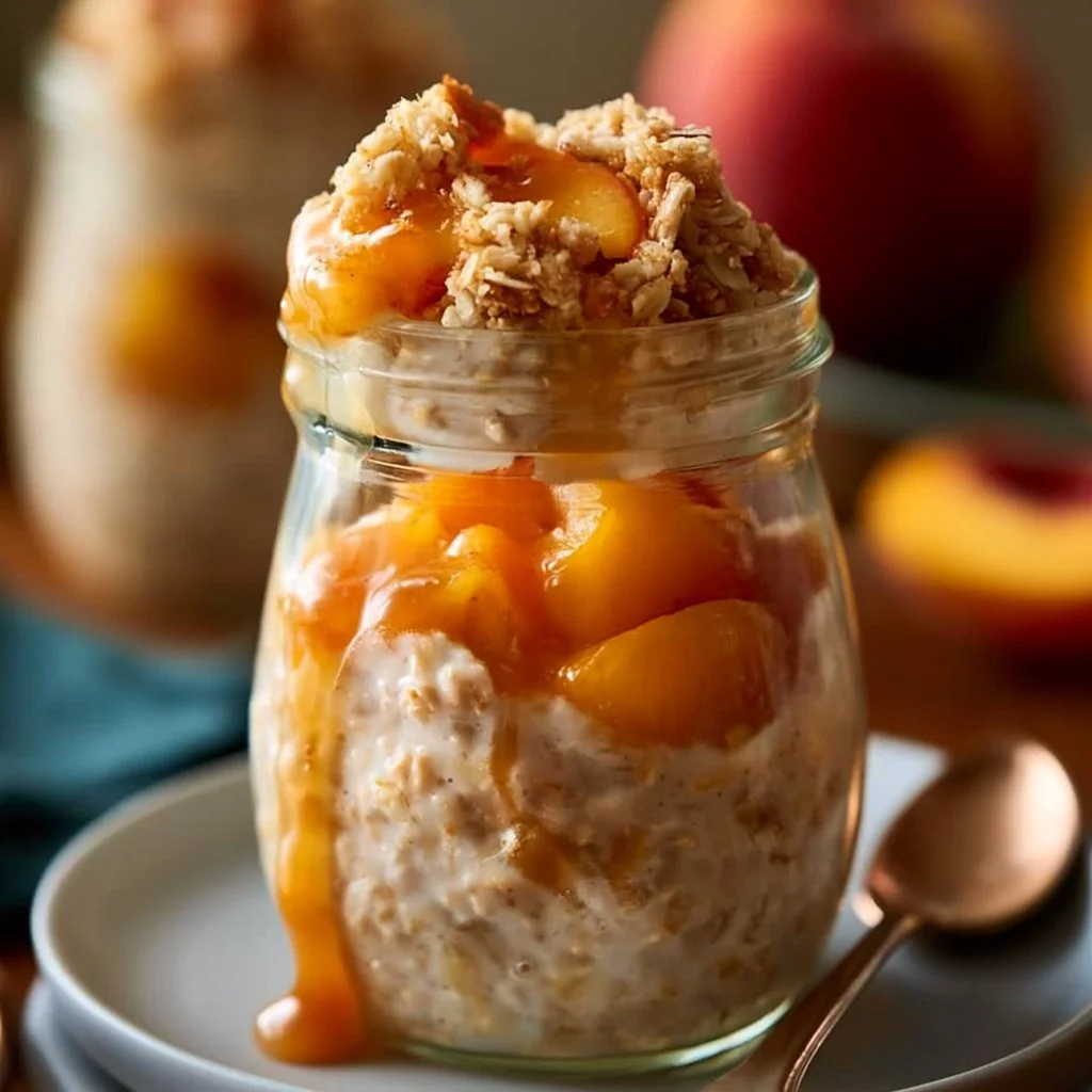 Peach Crisp Overnight Oats