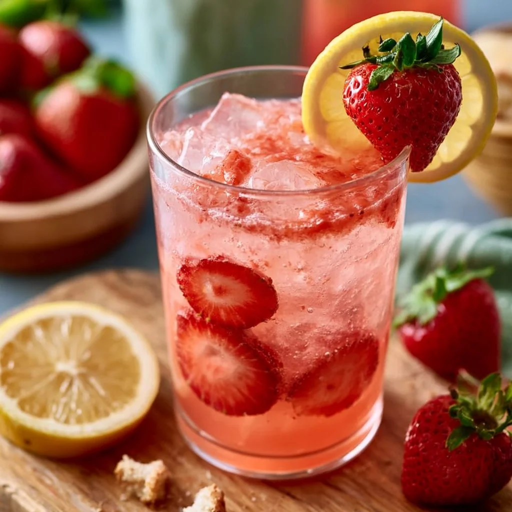 Refreshing Strawberry Coconut Water Lemonade