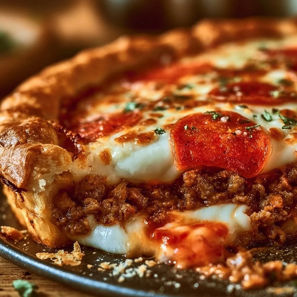 Savory Hamburger Sausage & Pepperoni Pie for Comfort Cravings