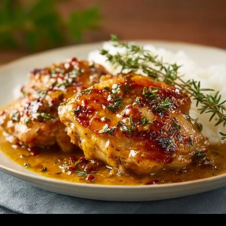 Delicious Slow Cooker Honey Mustard Chicken served with vegetables