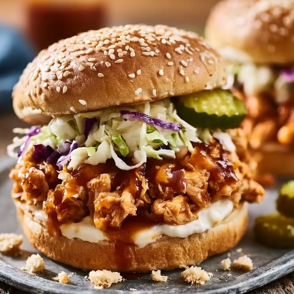 Slow Cooker Hot Honey Chicken Sandwiches