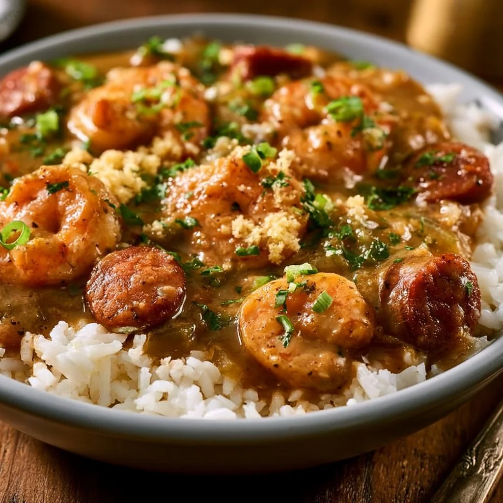 Smothered Shrimp and Sausage