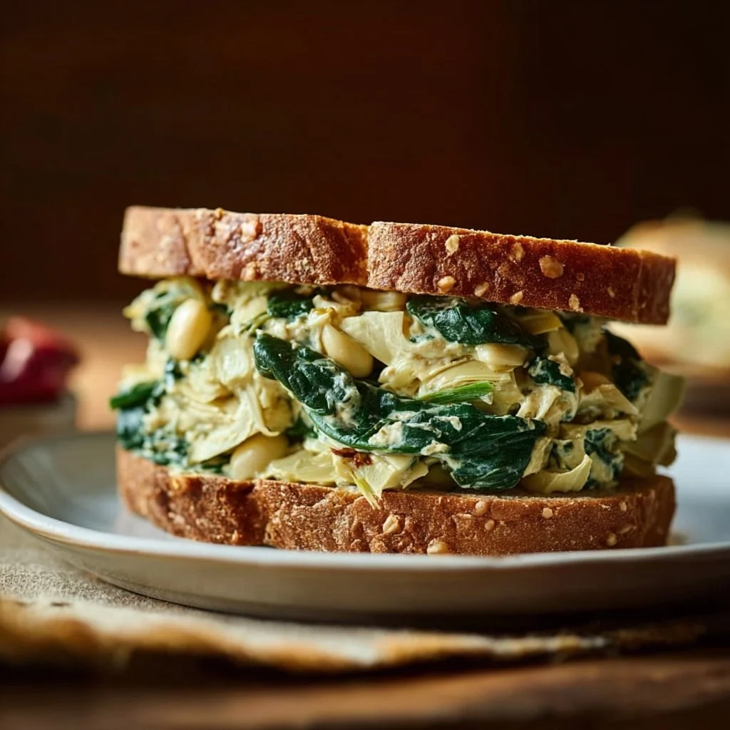 Spinach Artichoke White Bean Sandwich