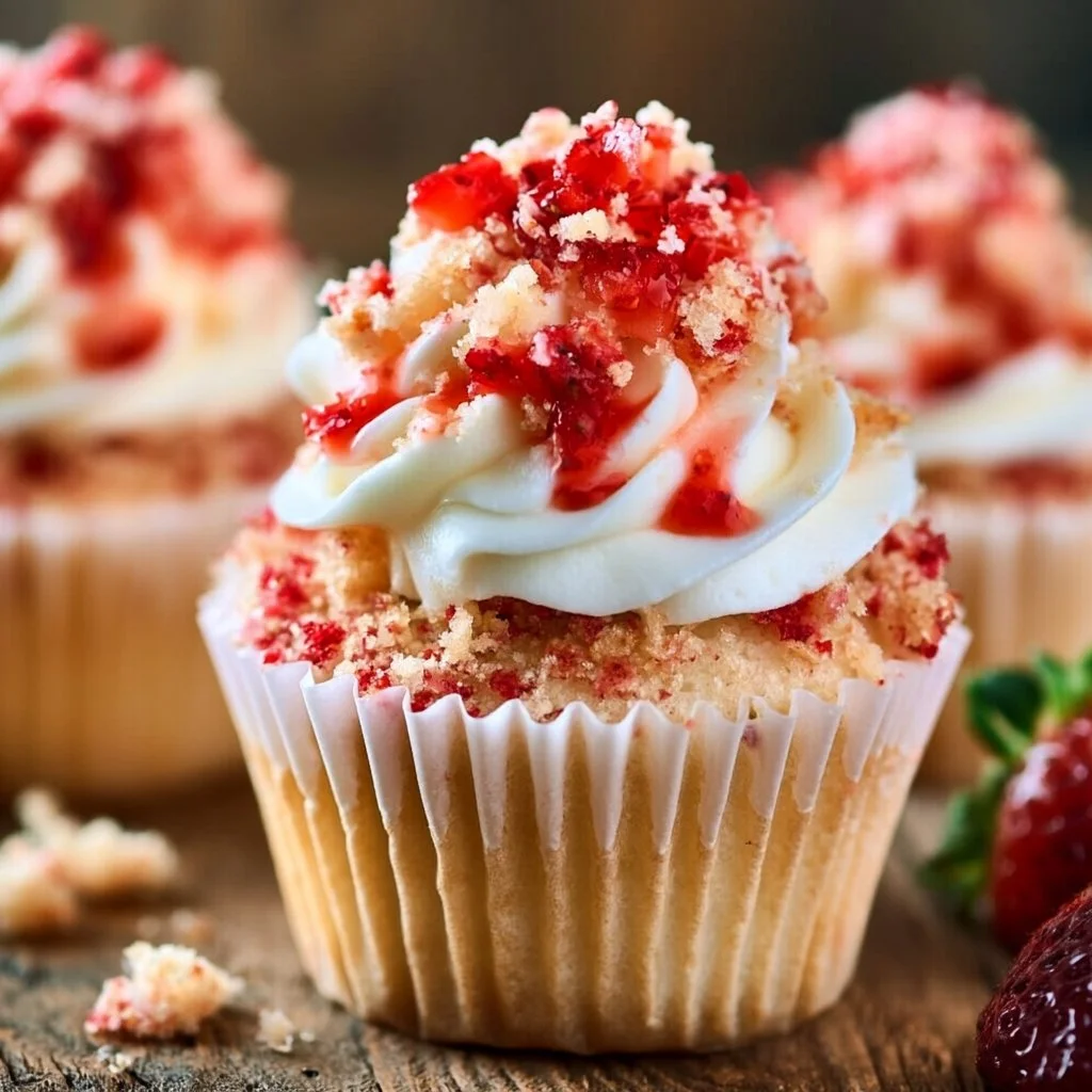 Strawberry Crunch Cupcakes