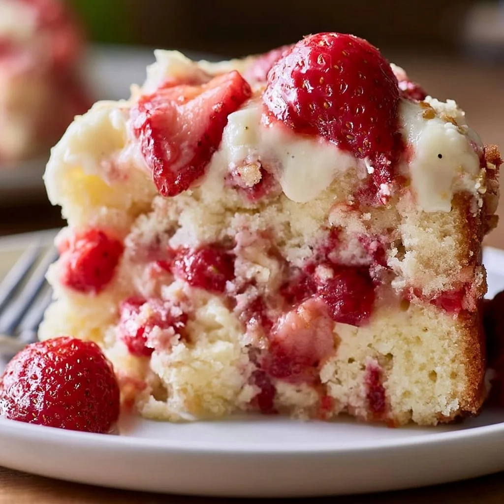 Strawberry Earthquake Cake