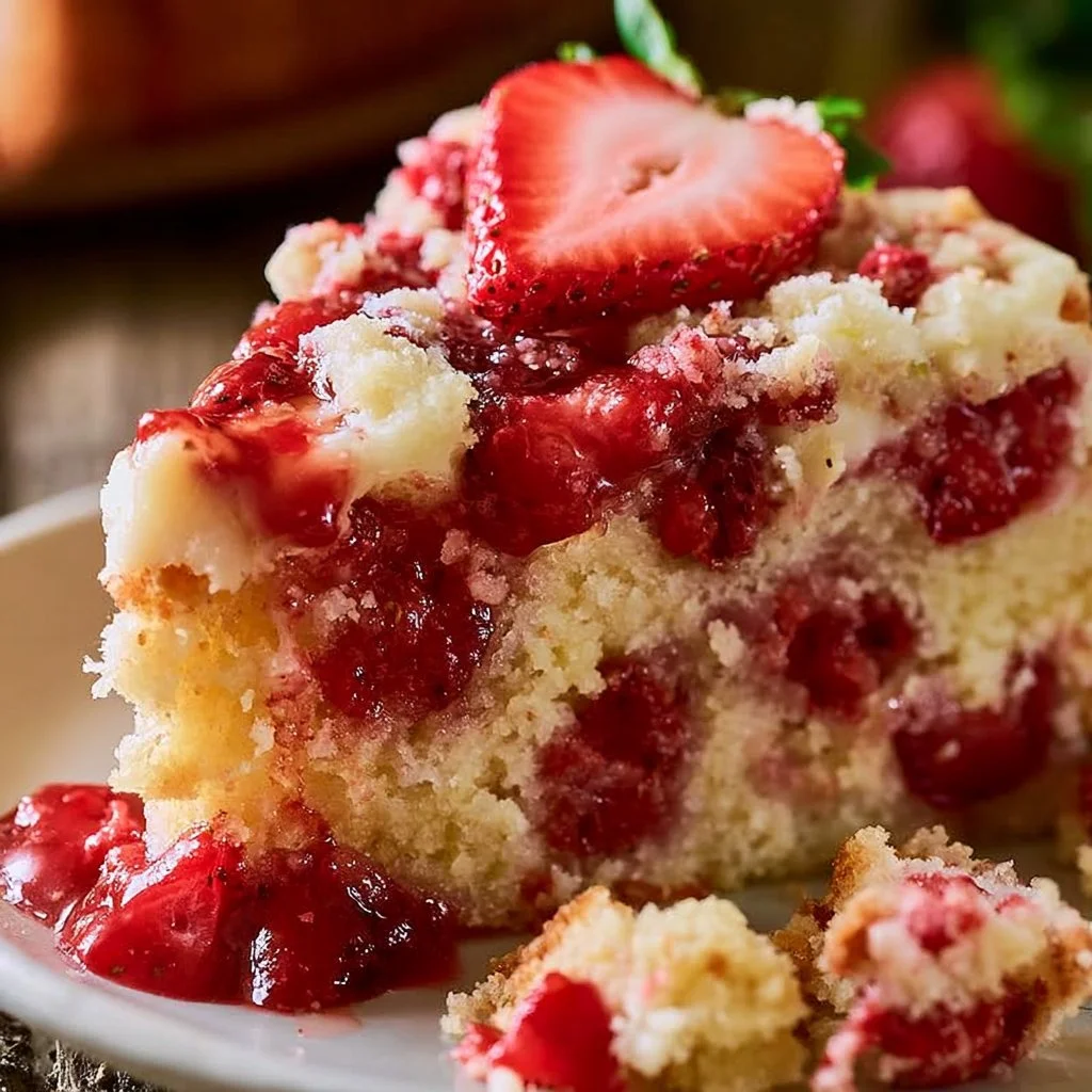 Strawberry Earthquake Cake