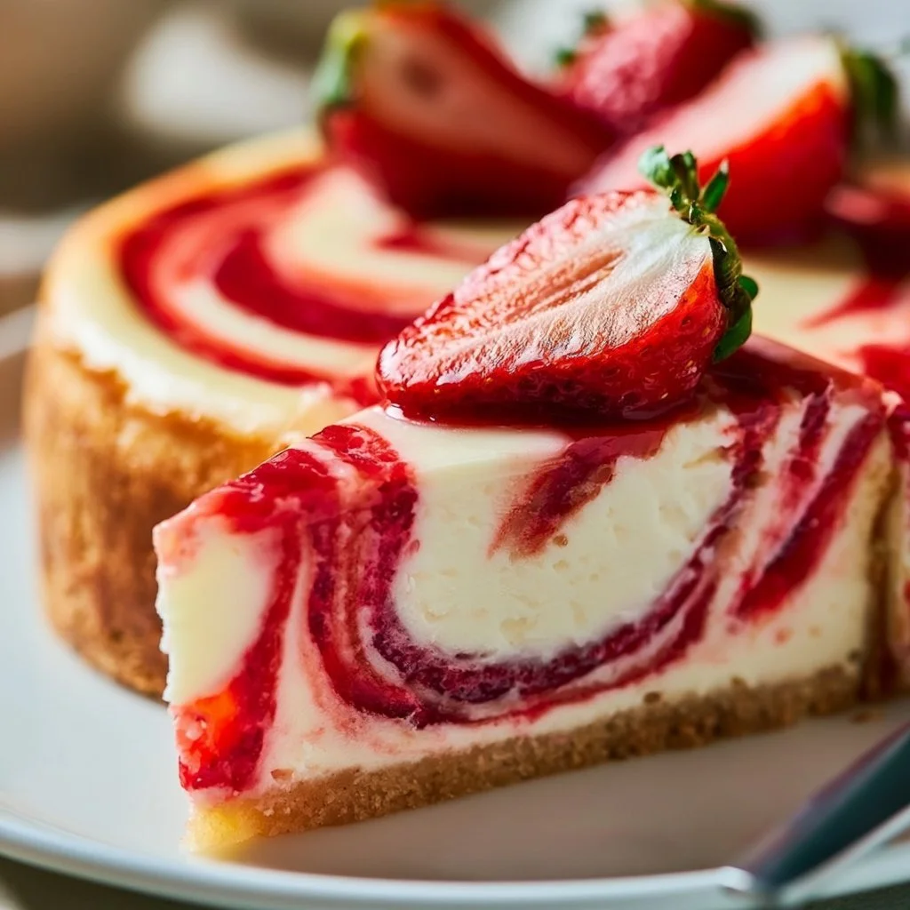 Strawberry Swirl Cheesecake