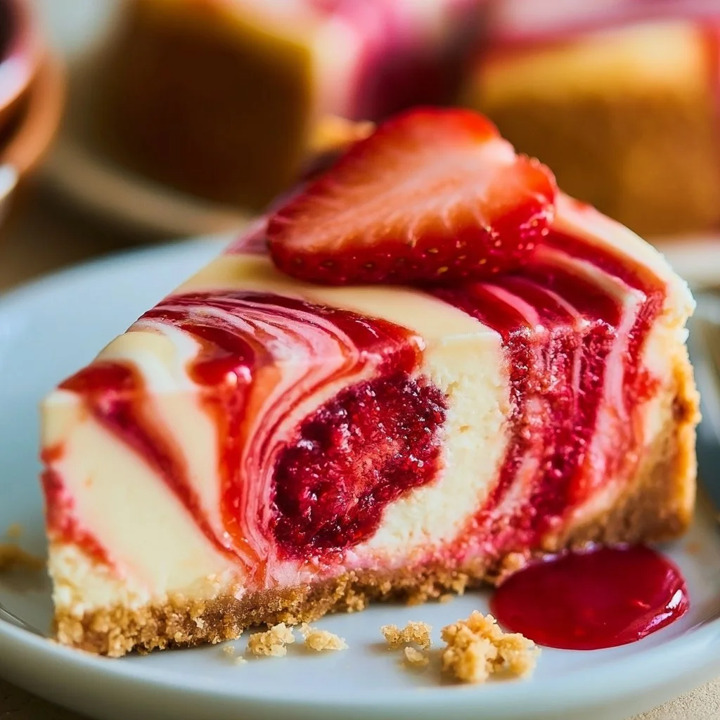 Strawberry Swirl Cheesecake