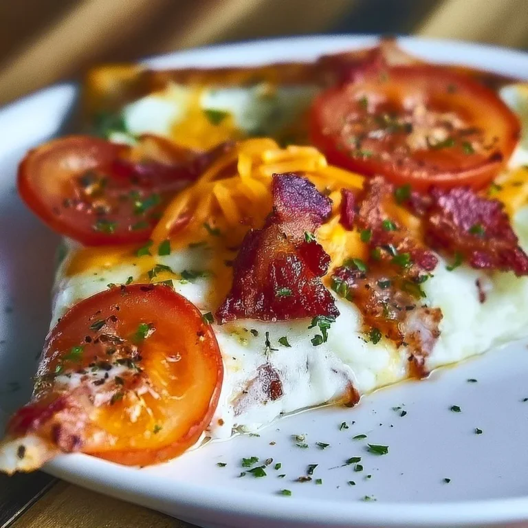 Supreme Mashed Potato Pizza topped with creamy mashed potatoes and cheese