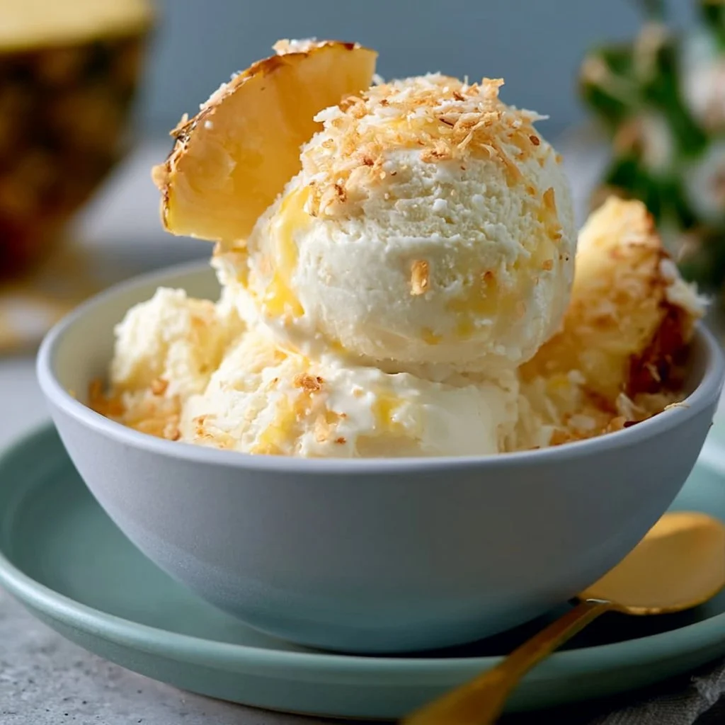 Vegan Pineapple Coconut Ice Cream