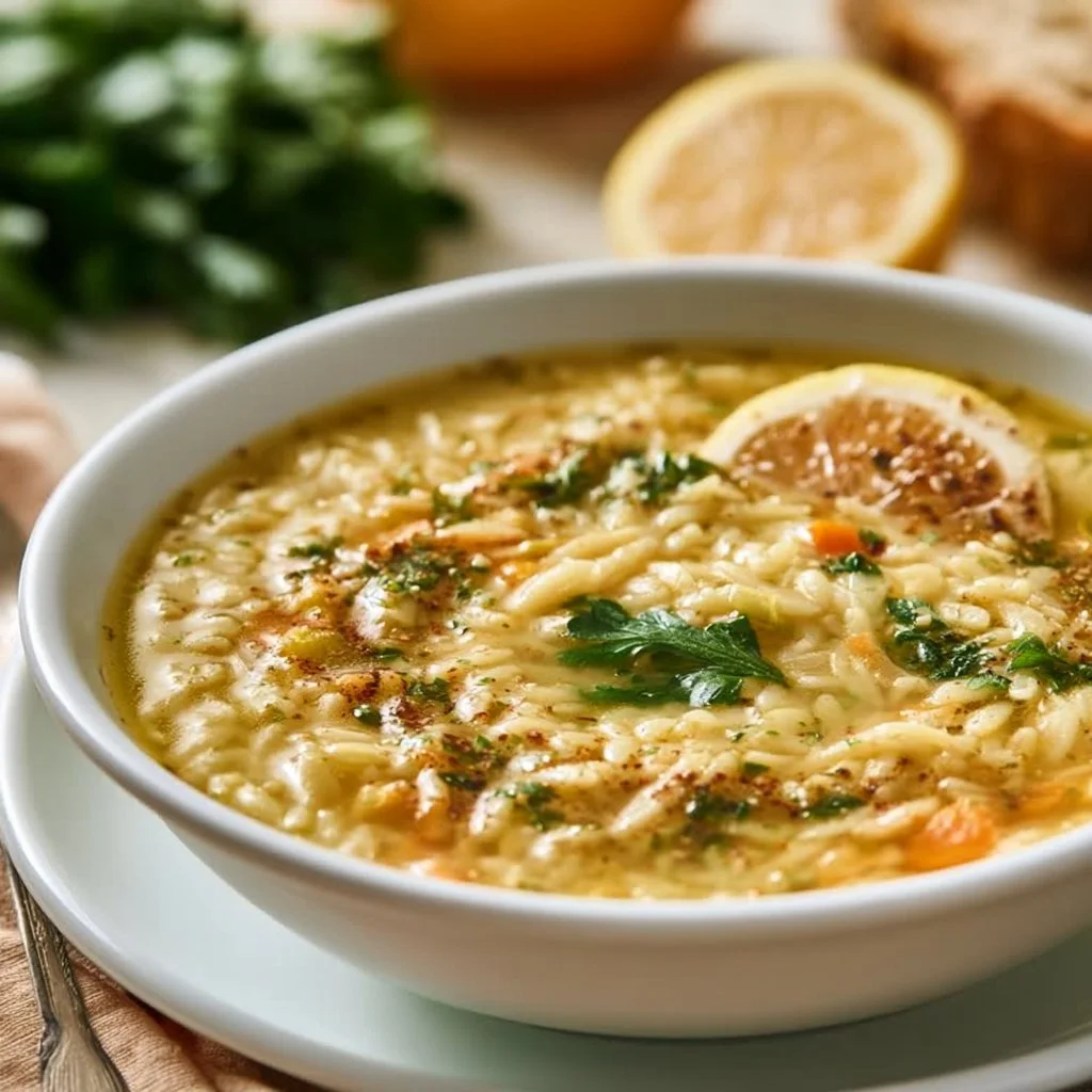 Vegetarian Lemon Orzo Soup