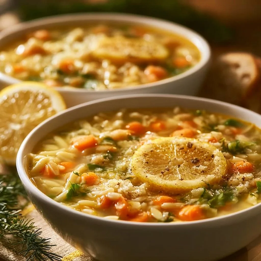 Vegetarian Lemon Orzo Soup