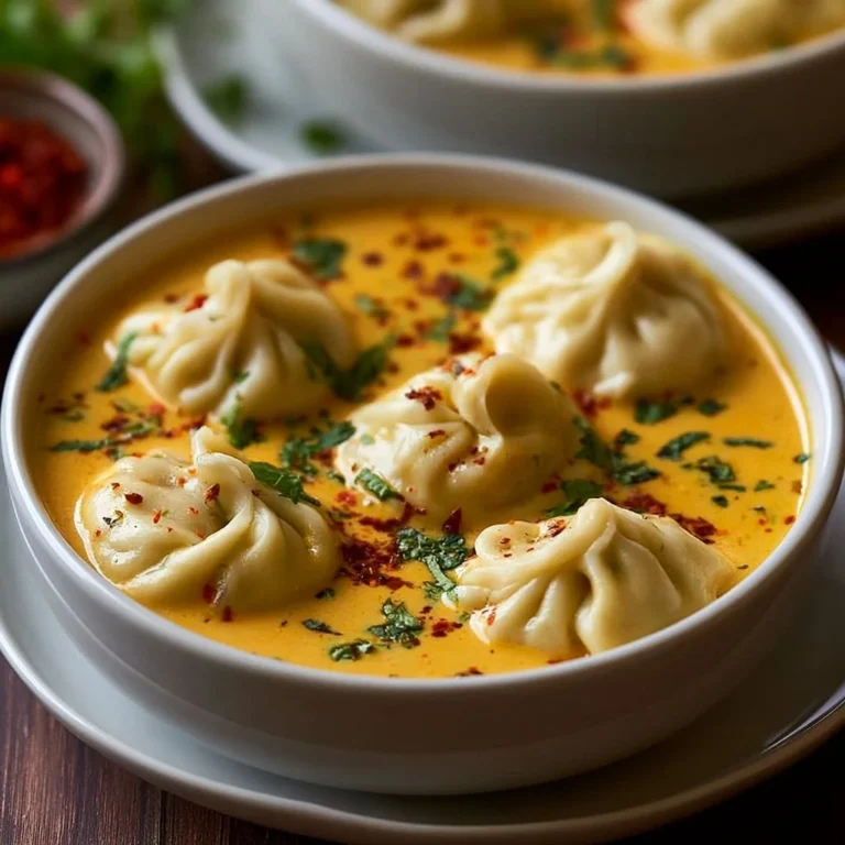 Coconut Curry Soup Dumplings, a flavorful fusion dish presented in a bowl
