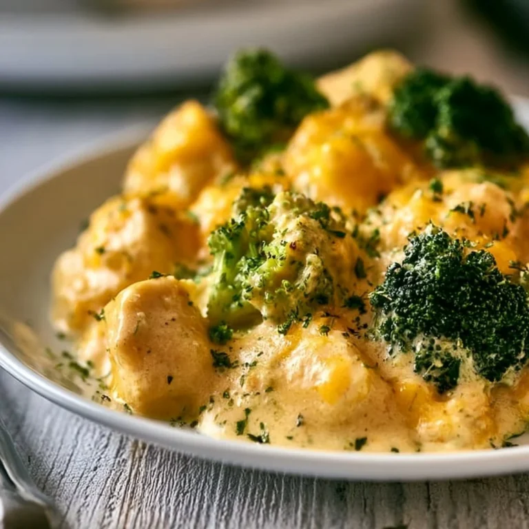 Crockpot creamy broccoli cheddar chicken recipe with colorful vegetables