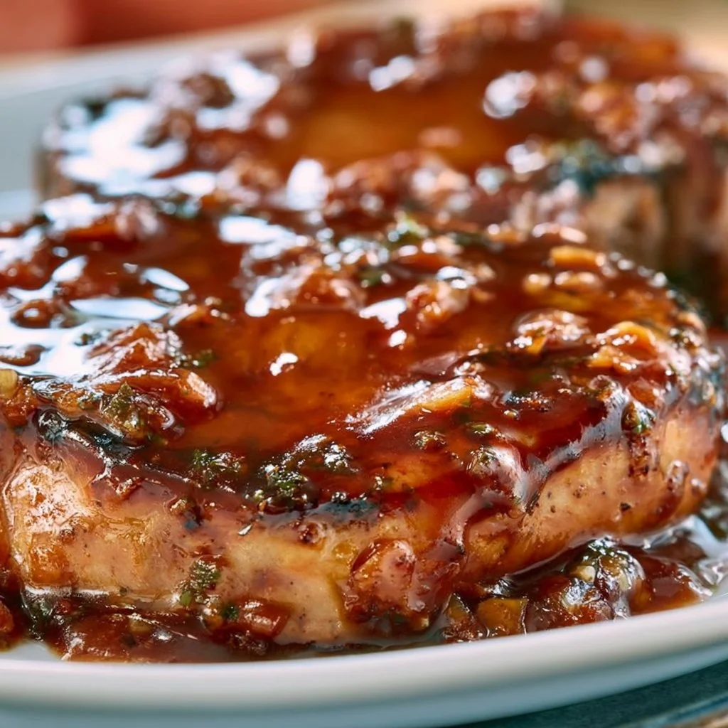 Delicious honey garlic pork chops cooked in a crock pot