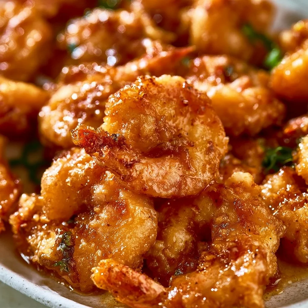 Hot honey fried shrimp, crispy and flavorful seafood dish