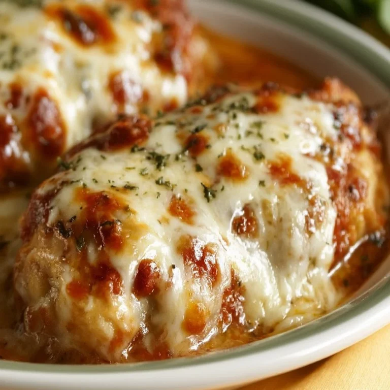 Delicious bowl of Slow Cooker Parmesan Chicken served with herbs