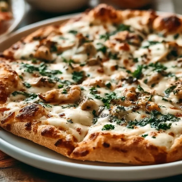 Delicious white sauce pizza topped with fresh ingredients