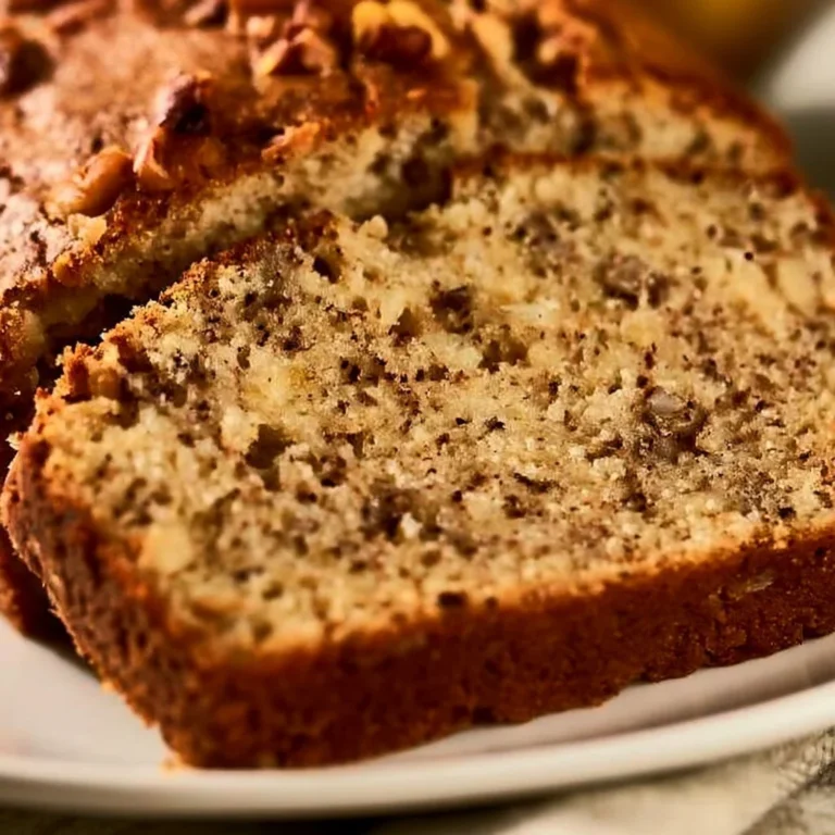 Loaf of freshly baked Banana Nut Bread with walnuts