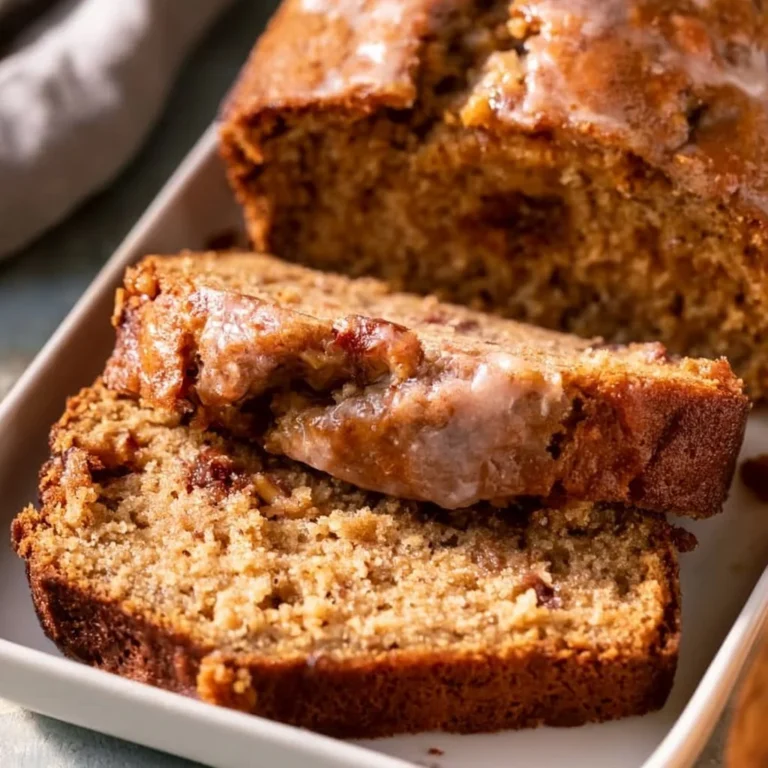 Freshly baked banana bread sliced and ready to enjoy
