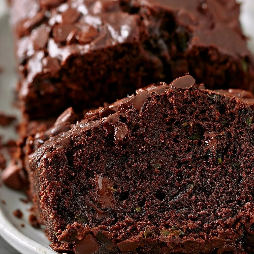Delicious double chocolate zucchini bread fresh from the oven