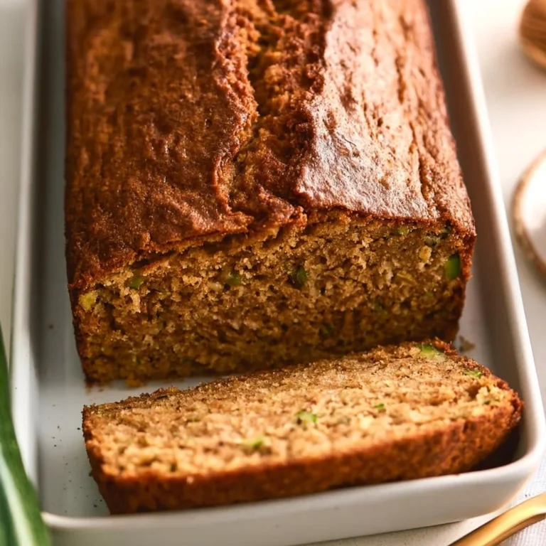 Freshly baked homemade zucchini bread on a cutting board