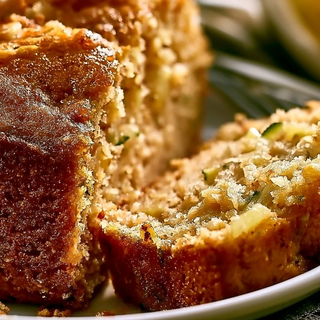 Loaf of homemade Pineapple Zucchini Bread on a wooden table