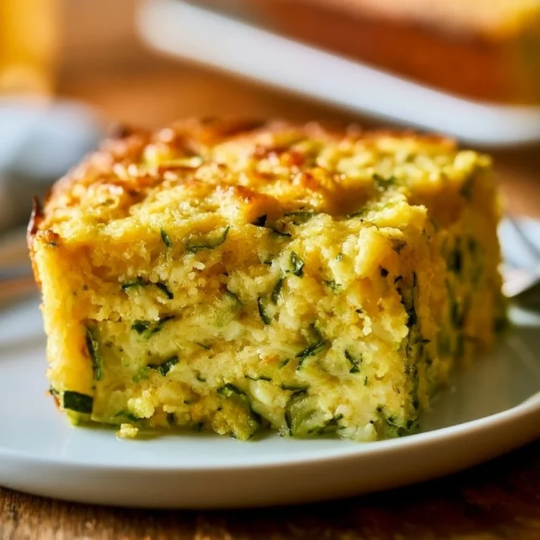 Zucchini Cornbread Casserole featuring fresh zucchini and cornbread texture